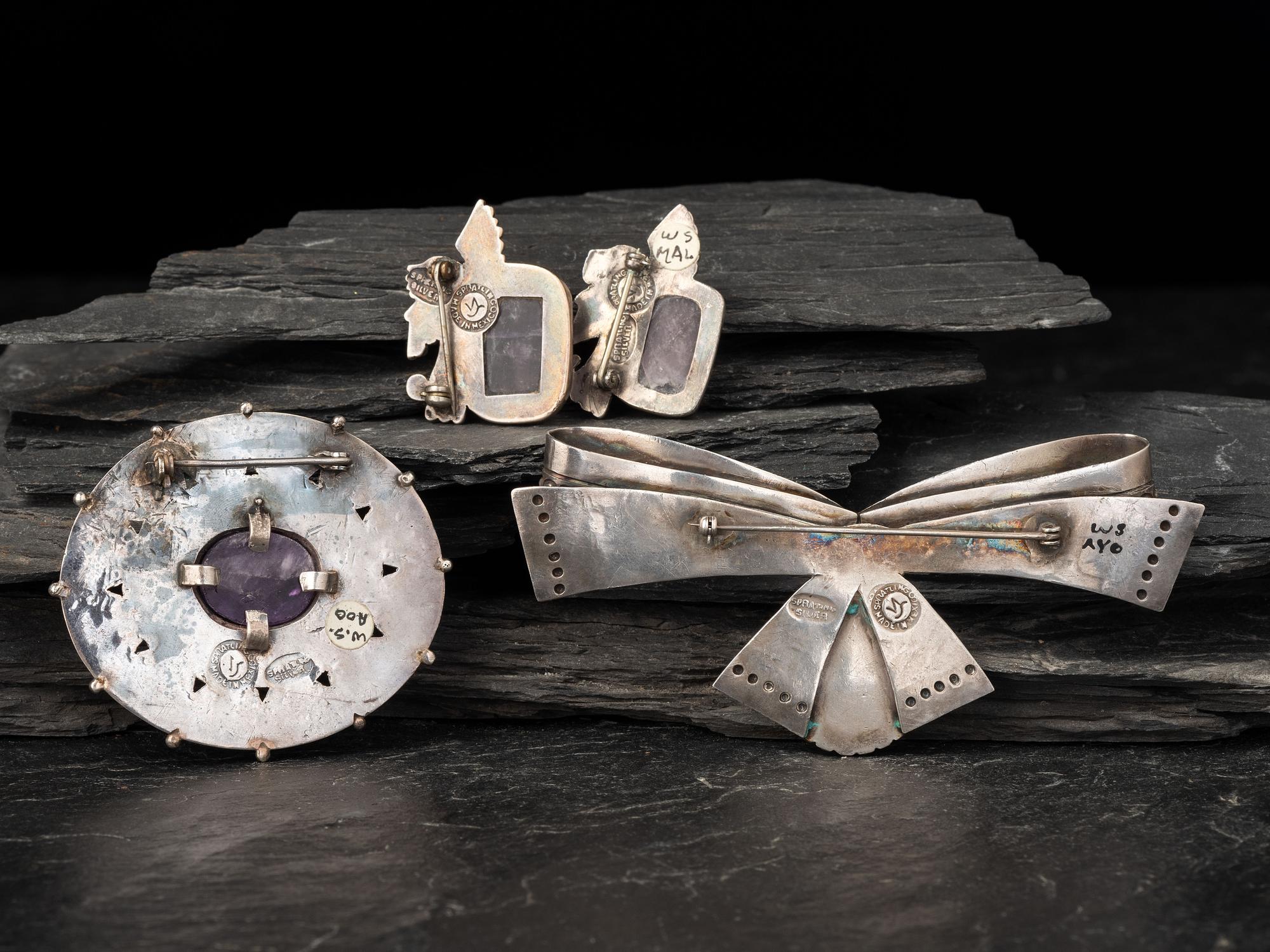Taxco Silver and Amethyst Pins/Brooches, 1940-1946