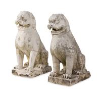 A Pair of Marble Guardian Lions