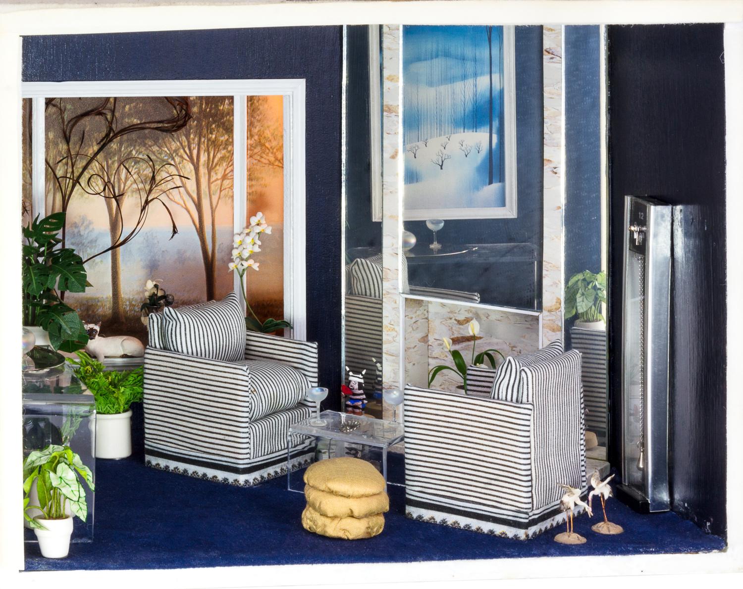 An American Room Box Height 9 3/4 x width 12 3/4 x depth 11 1/2 inches. — Decorated by Marilyn O'Meara