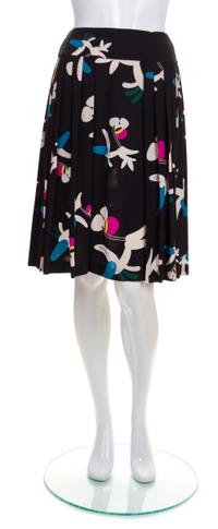 A Chanel Multicolor Silk Pleated Skirt, Size 36.