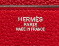 An Hermes Geranium Togo 35cm Birkin Handbag, 14" x 10" x 7".