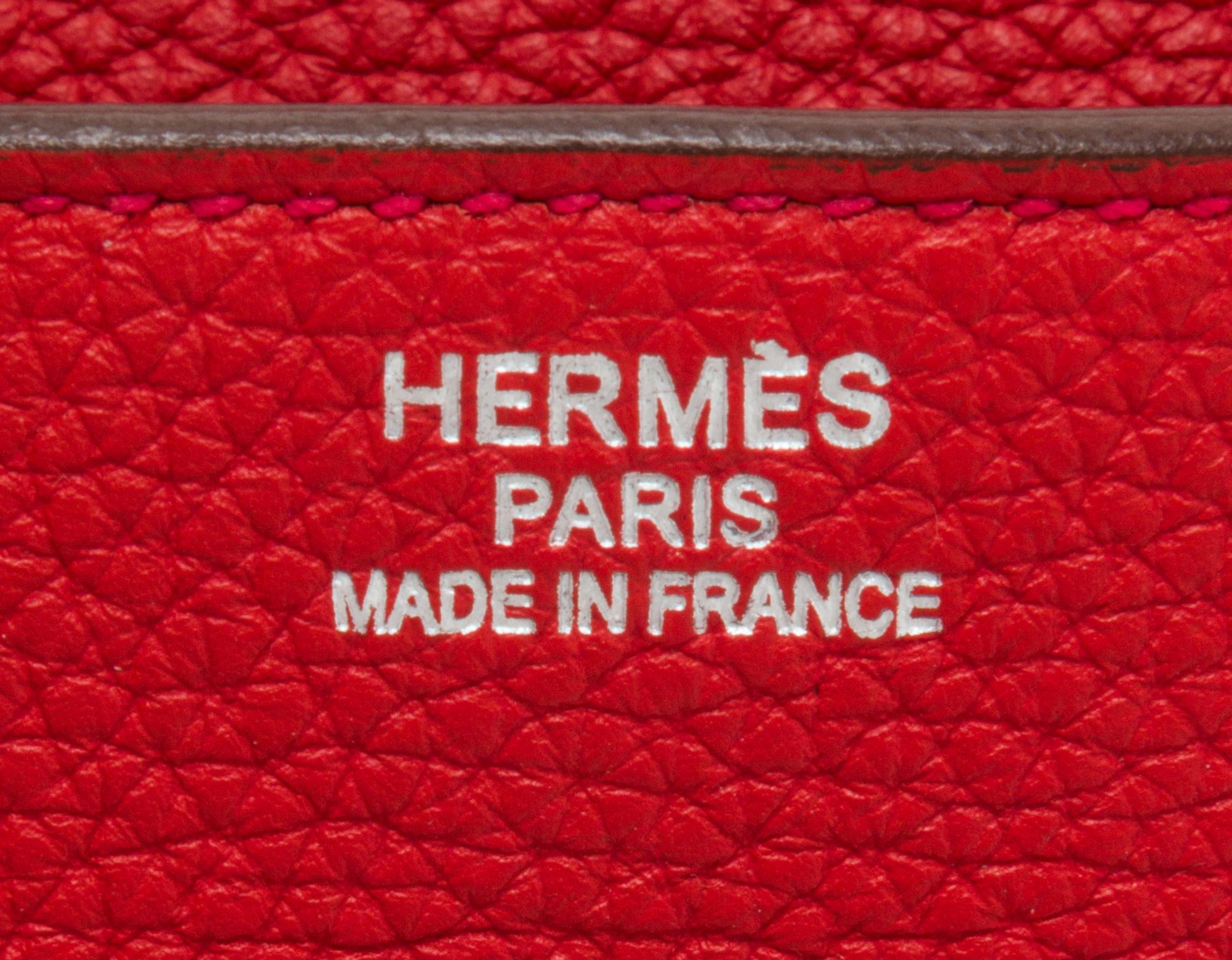 An Hermes Geranium Togo 35cm Birkin Handbag, 14" x 10" x 7".