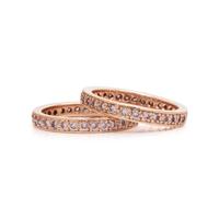 PAIR OF PINK DIAMOND AND ROSE GOLD ETERNITY BANDS