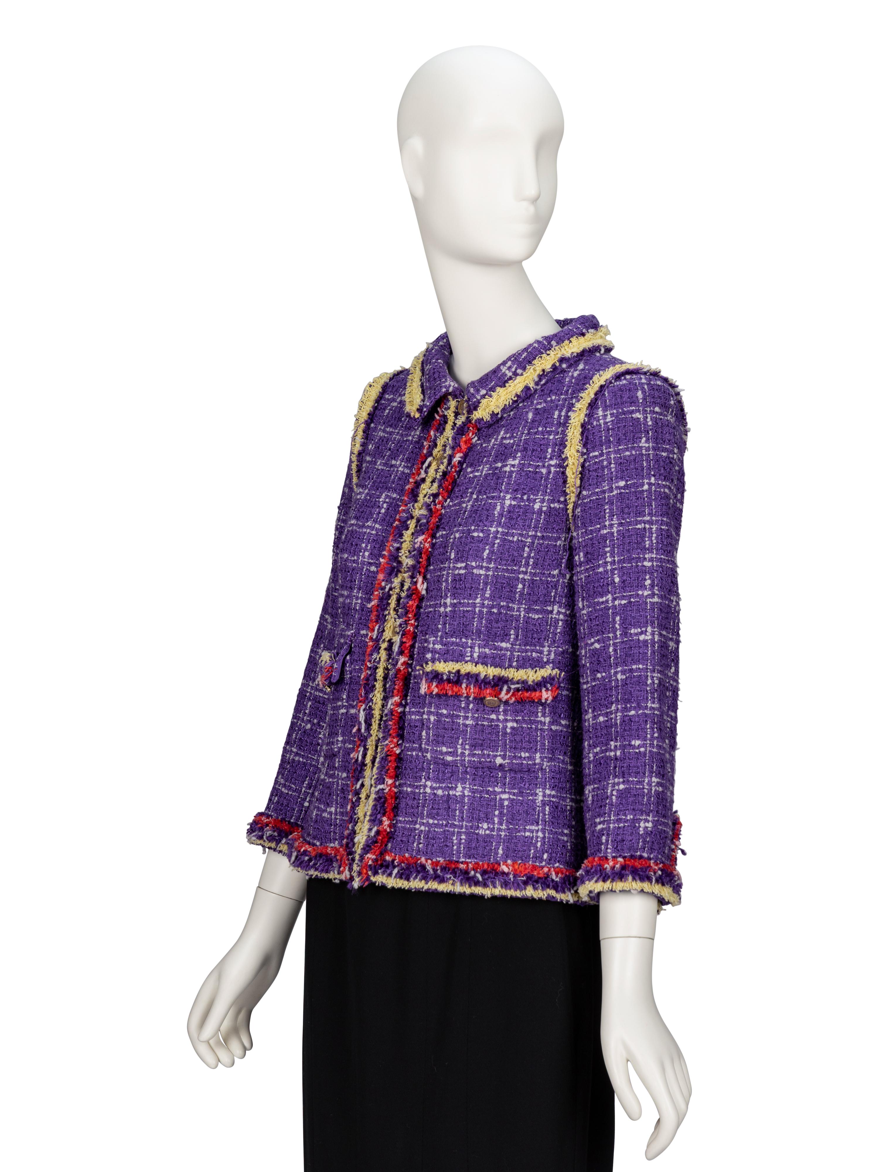 Chanel, Purple Plaid Tweed Jacket