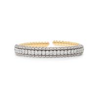BICOLOR GOLD AND DIAMOND CUFF BRACELET
