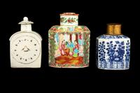 Three Chinese Export Porcelain Tea Caddies