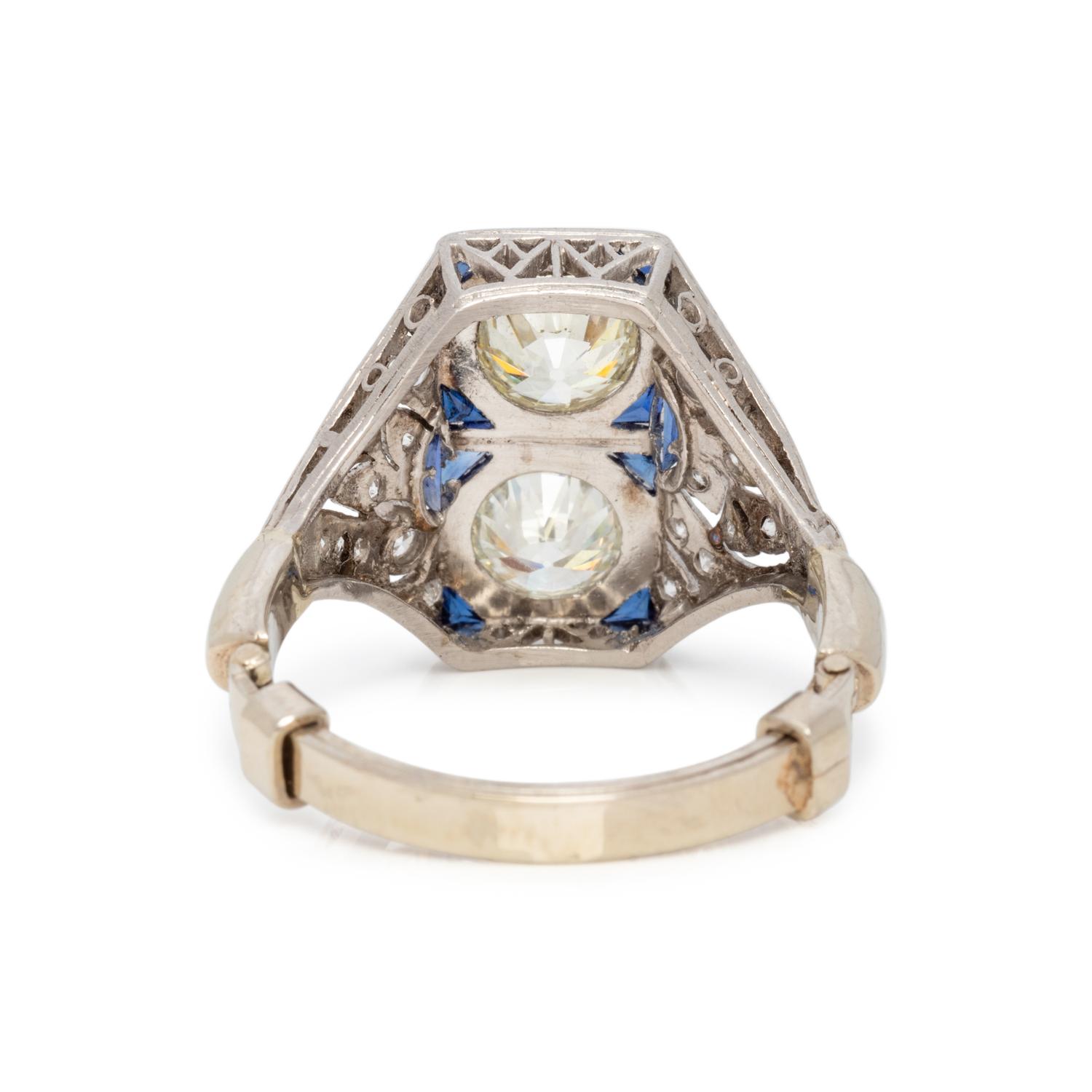 ANTIQUE, DIAMOND AND SAPPHIRE RING
