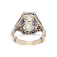 ANTIQUE, DIAMOND AND SAPPHIRE RING