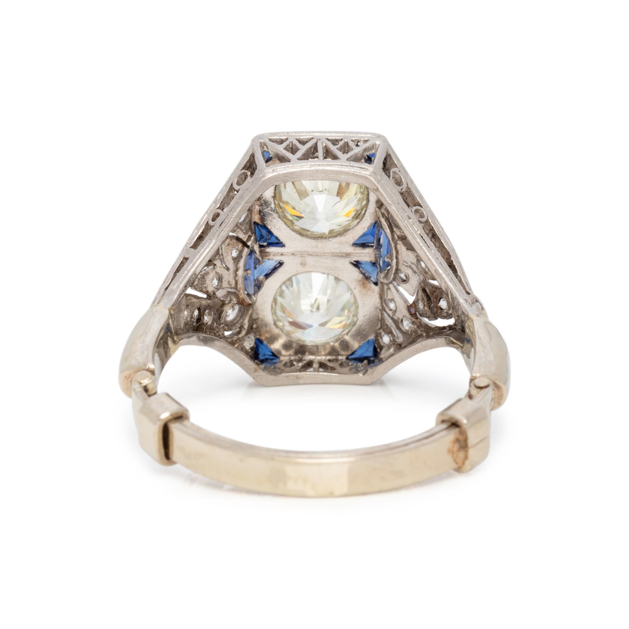 ANTIQUE, DIAMOND AND SAPPHIRE RING
