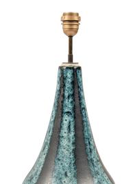 A Turquoise and Black Glazed Ceramic Table Lamp