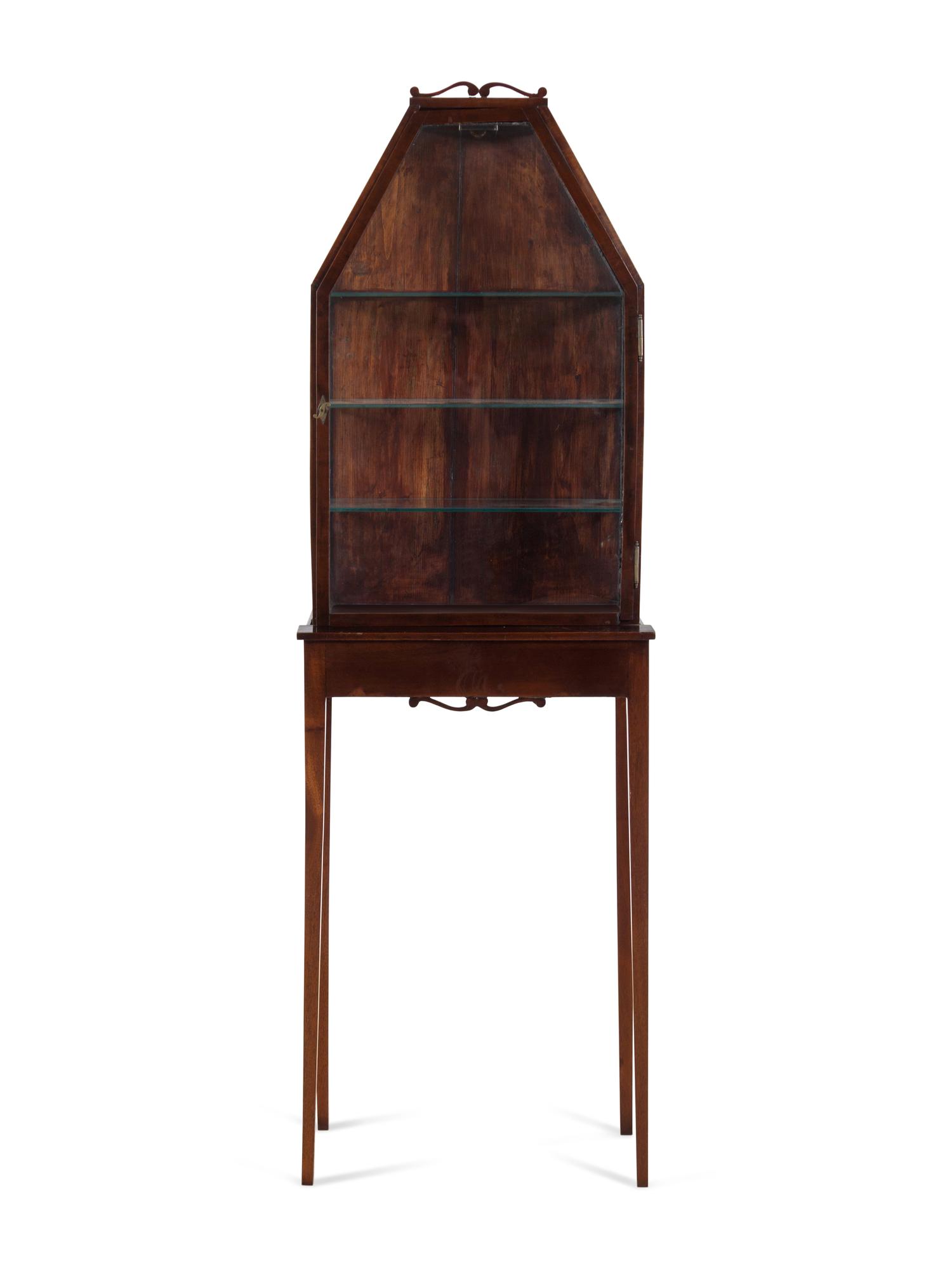 An English Mahogany Vitrine on Stand