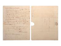 DEARBORN, Henry (1751-1829). Autograph letter signed ("H. Dearborn"), in which Dearborn advises his son on the treatment of sciatica. Gardiner, 16 September 1817.