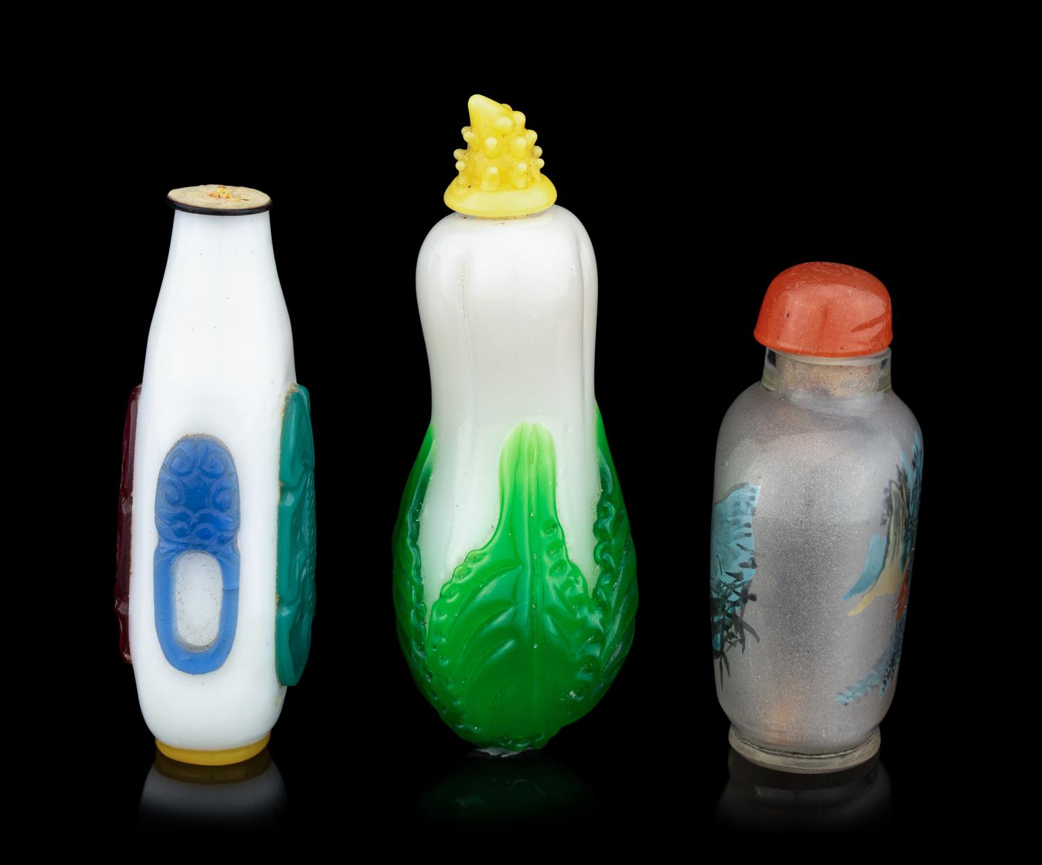 Three Glass Snuff Bottles