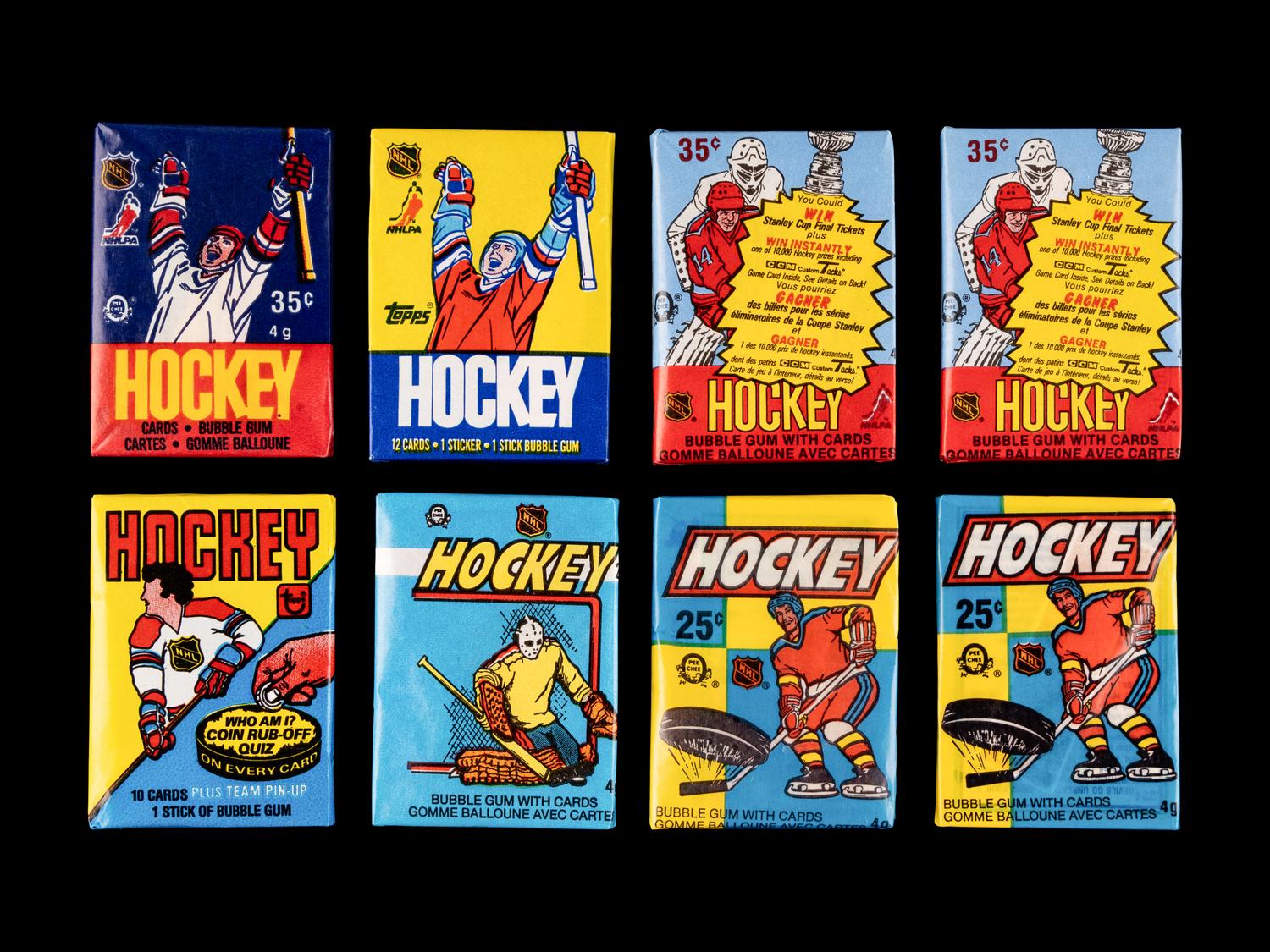 A Collection of 1980s Topps and O-Pee-Chee Unopened Sealed Hockey Wax Packs