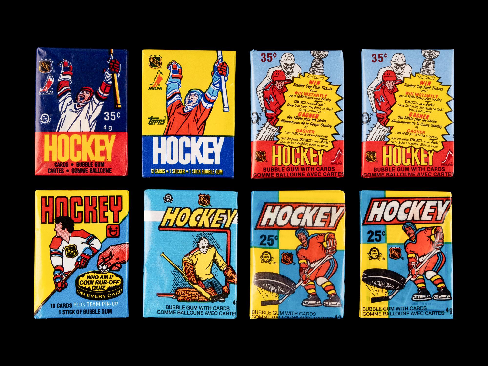 A Collection of 1980s Topps and O-Pee-Chee Unopened Sealed Hockey Wax Packs