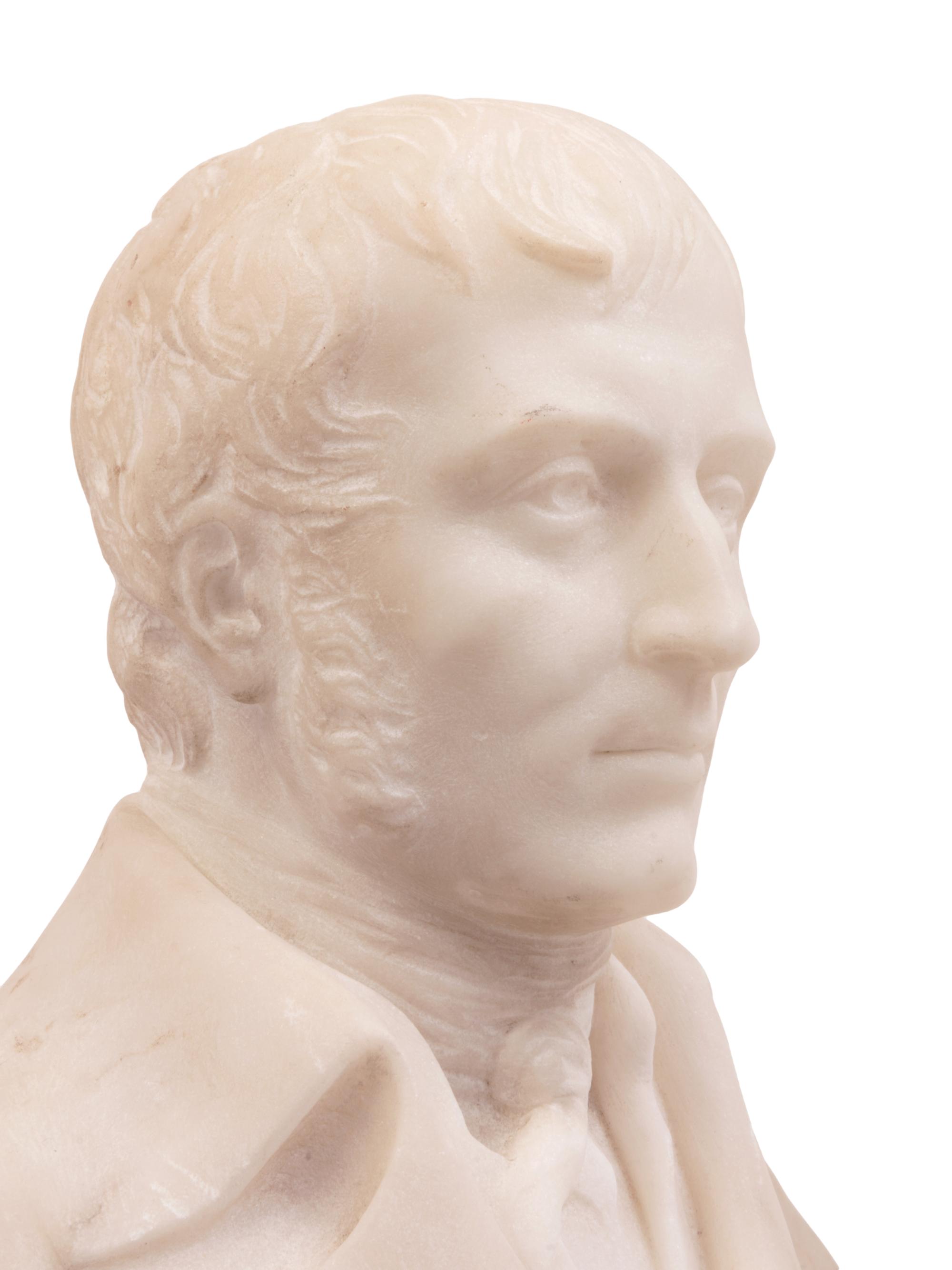 A Carved Alabaster Bust of Marie-François-Xavier Bichat