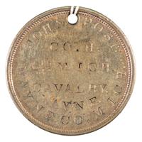 John Post, Company H, 6th Michigan Cavalry Regiment (George A. Custer's famed cavalry brigade). ID disc and stenciled sewing kit "housewife."