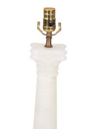 Two Carved Alabaster Lamps — 20TH CENTURY