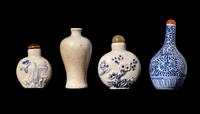 Four Chinese Porcelain Snuff Bottles