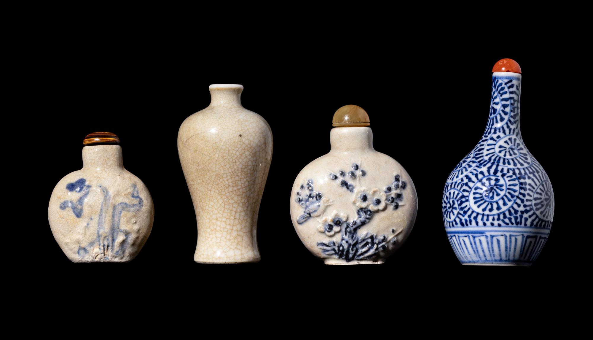 Four Chinese Porcelain Snuff Bottles