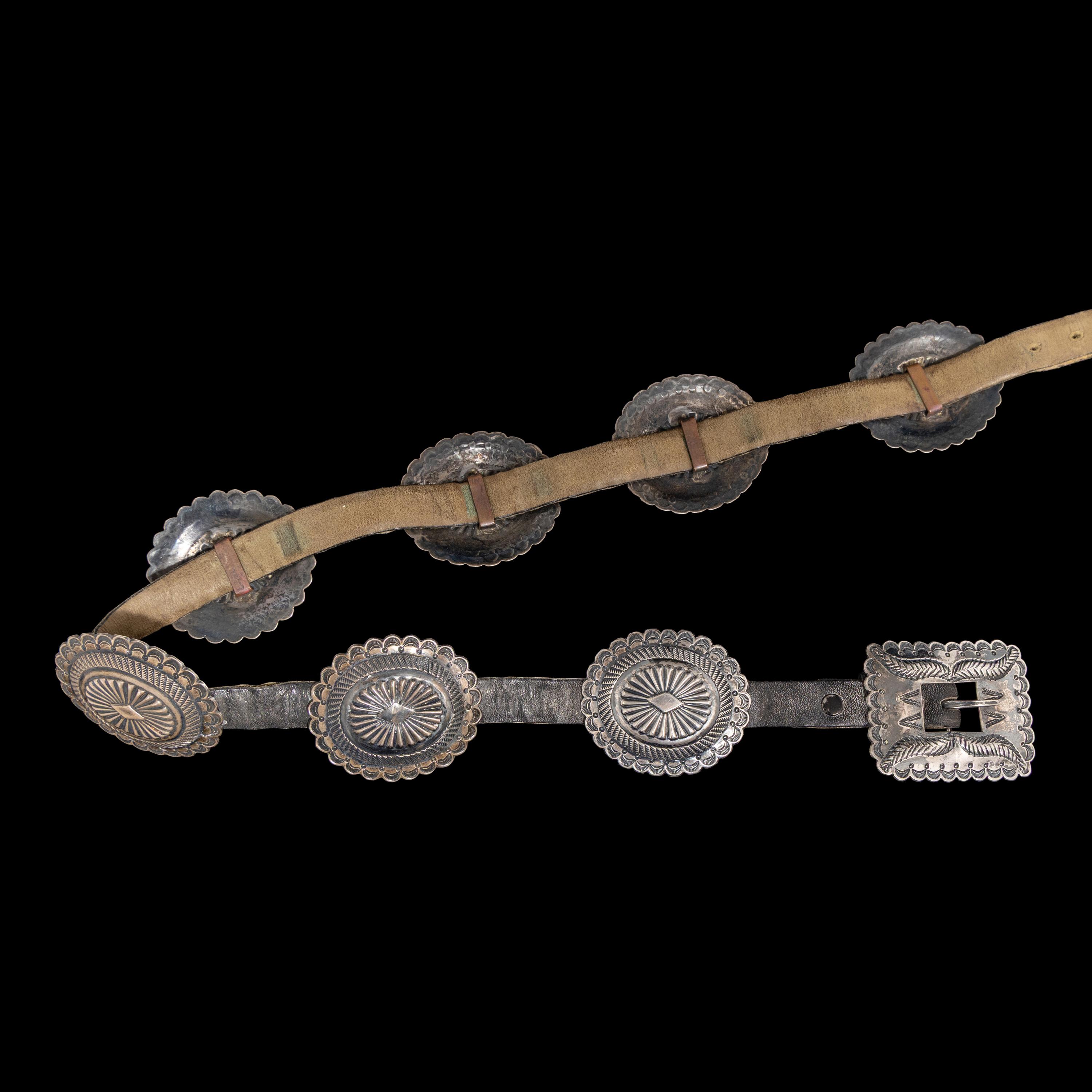 Navajo Silver Concha Belt