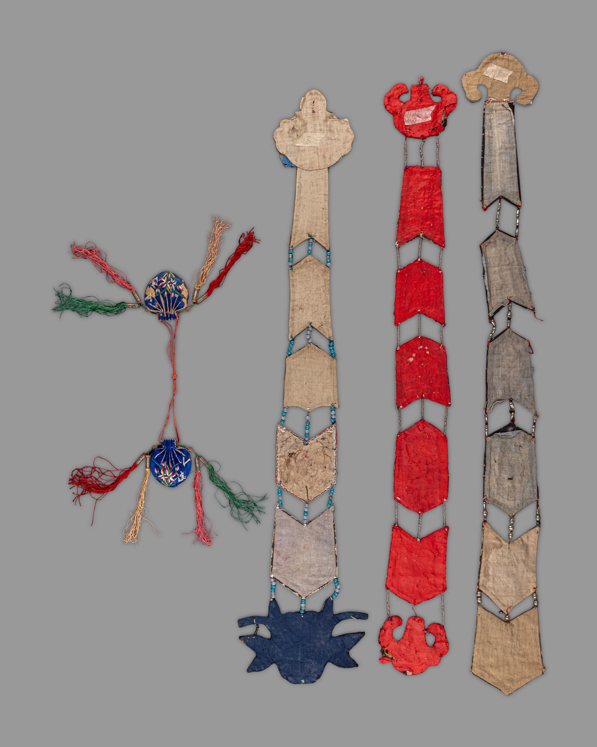 Five Chinese Embroidered Silk Articles