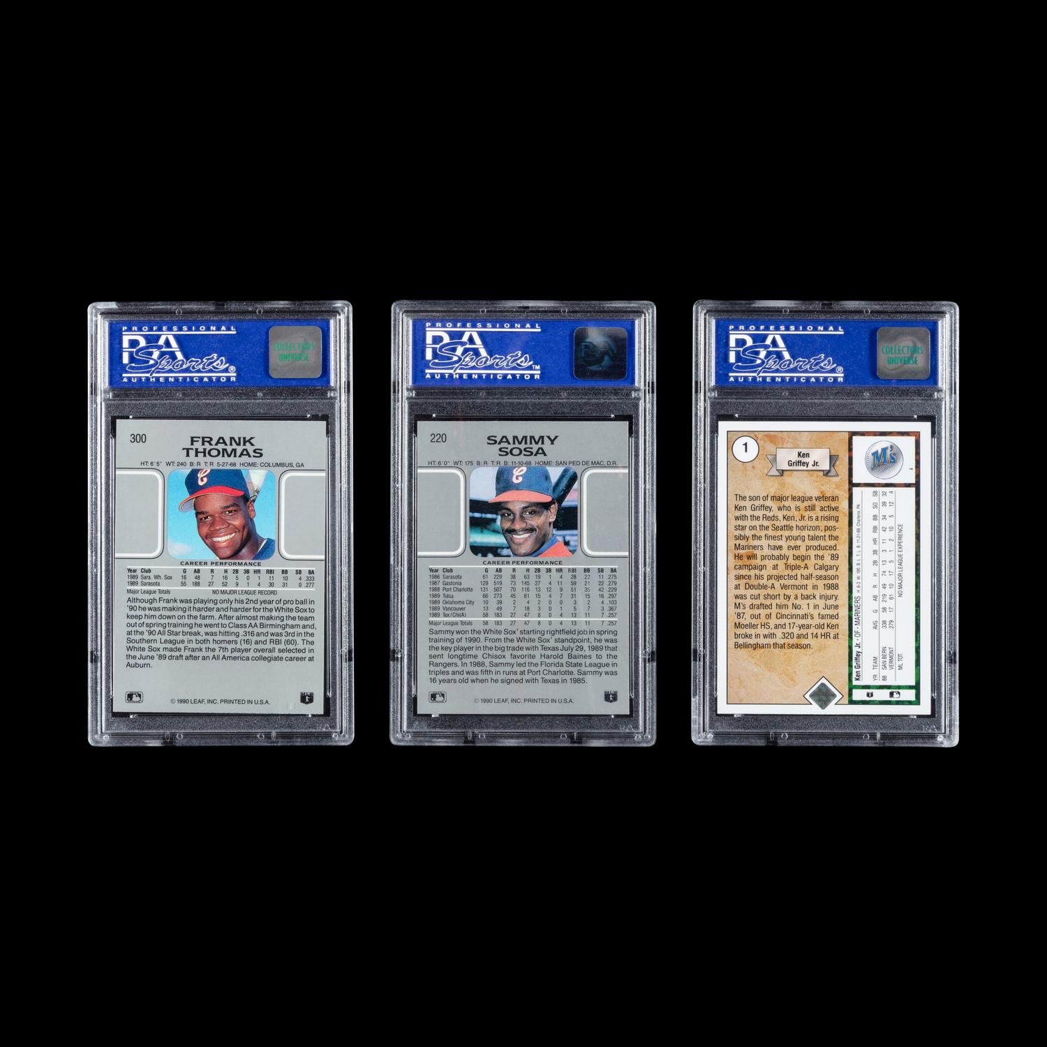 A Collection of Baseball Rookie Cards Including 1989 Upper Deck Ken Griffey Jr. (PSA 8 NM-MT)