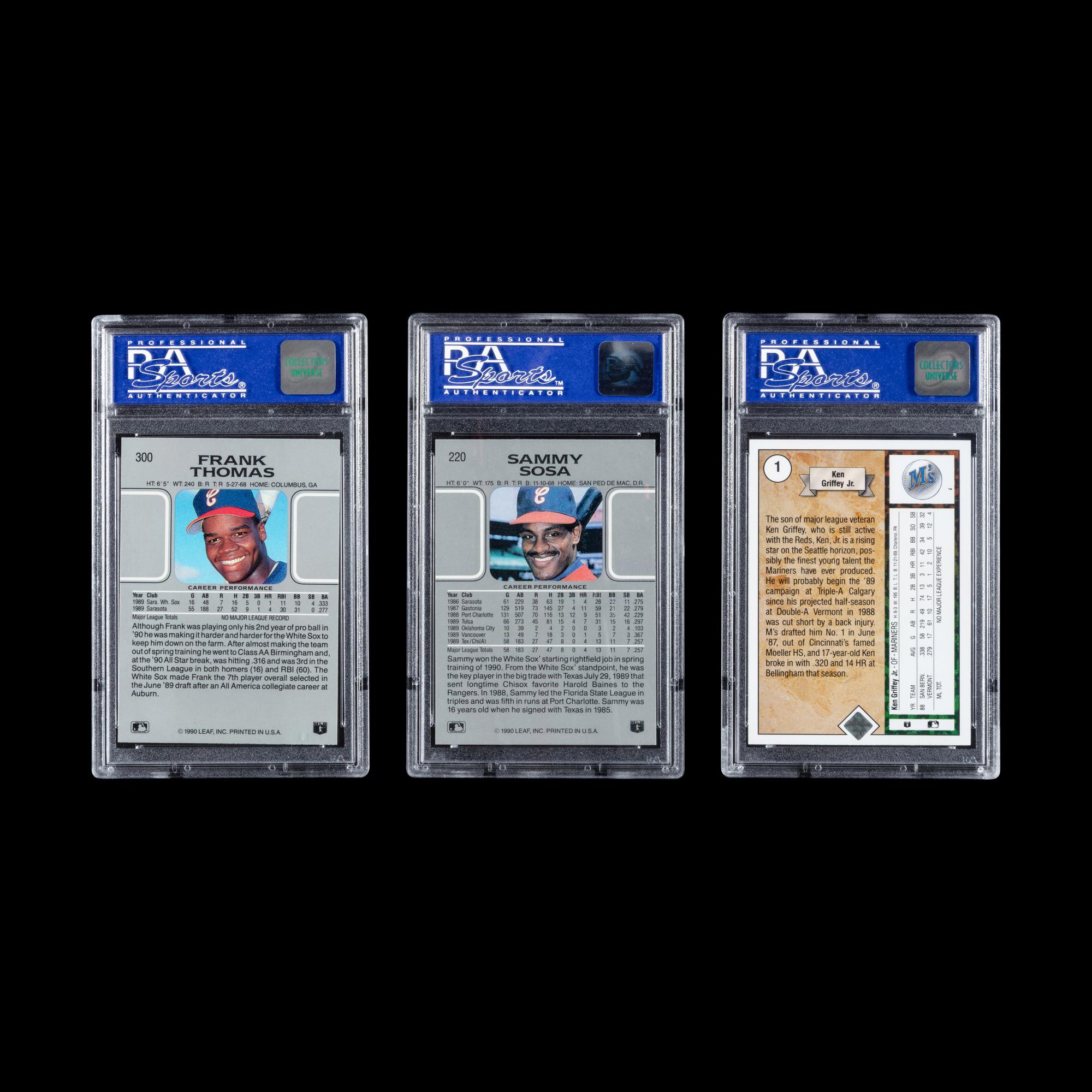 A Collection of Baseball Rookie Cards Including 1989 Upper Deck Ken Griffey Jr. (PSA 8 NM-MT)