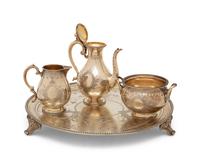 A Victorian Silver-Gilt Coffee Service