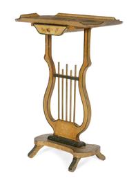 An Italian Lyre-Form Painted Tray Table