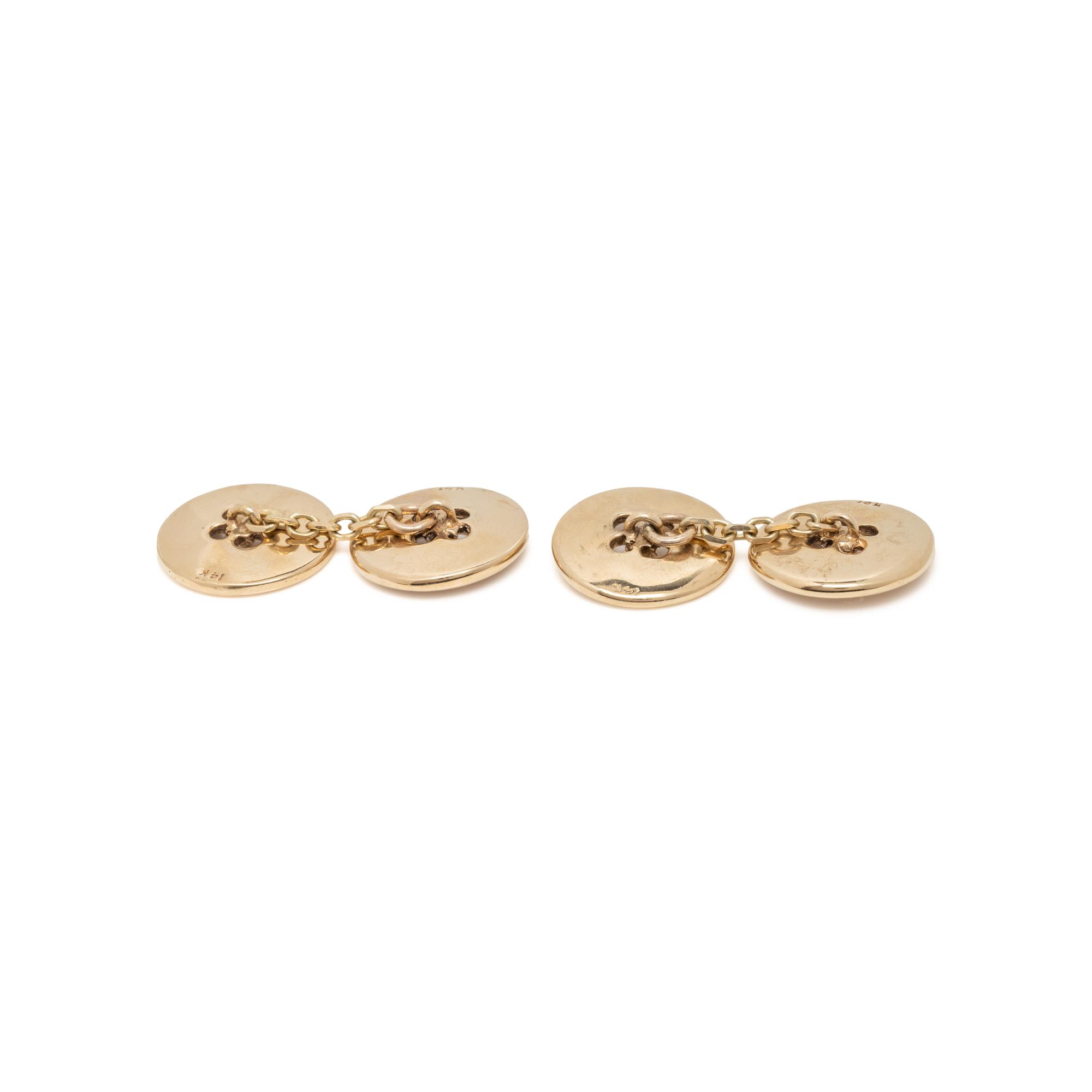 YELLOW GOLD BUTTON CUFFLINKS