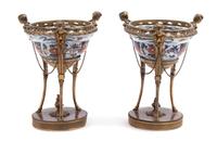A Pair of French Gilt-Bronze-Mounted Chinese Imari Porcelain Coupes