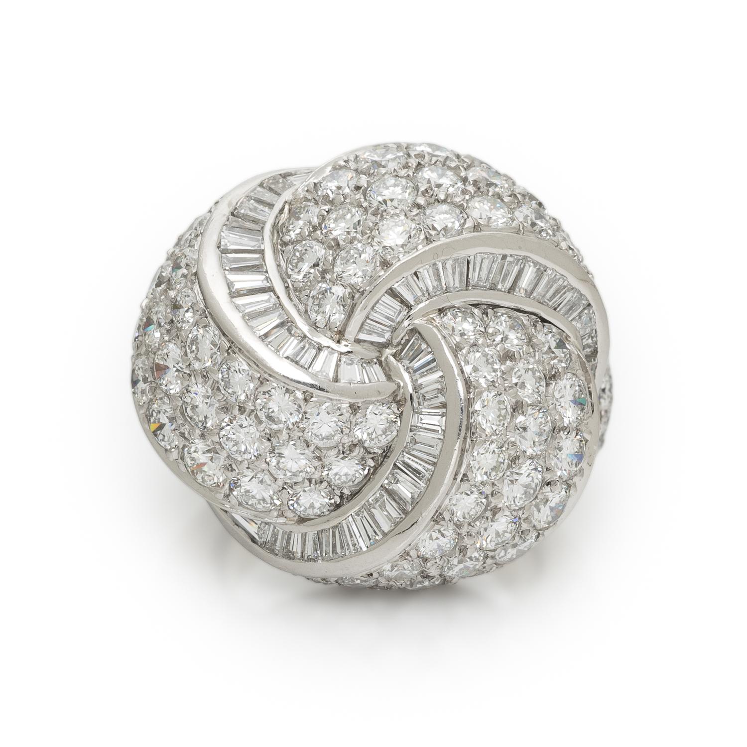 DIAMOND AND PLATINUM KNOT RING