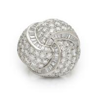 DIAMOND AND PLATINUM KNOT RING