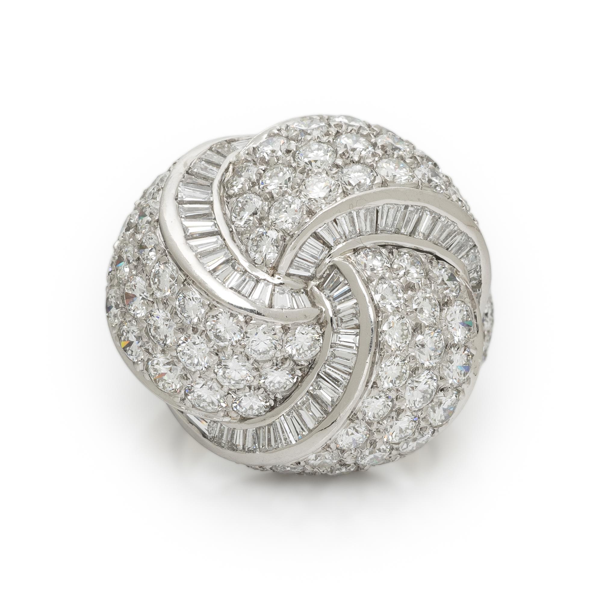 DIAMOND AND PLATINUM KNOT RING