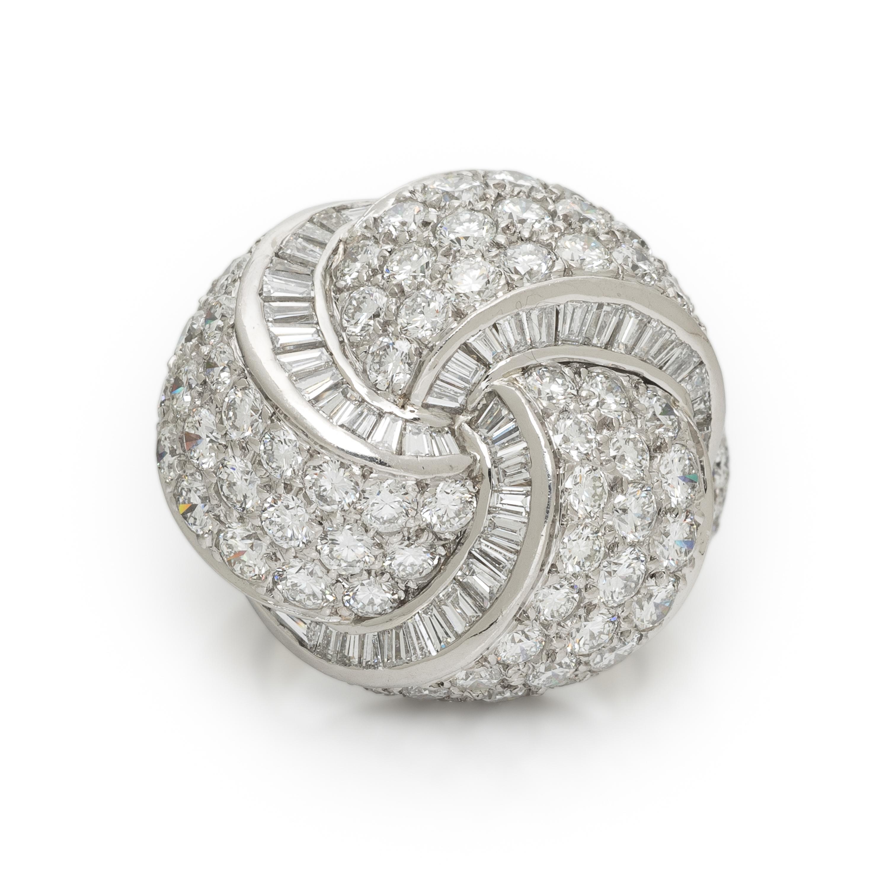DIAMOND AND PLATINUM KNOT RING