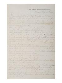 [SLAVERY & ABOLITION] -- [CIVIL WAR]. Autograph document regarding the Contraband Fund. Washington, DC, 20 February 1863.