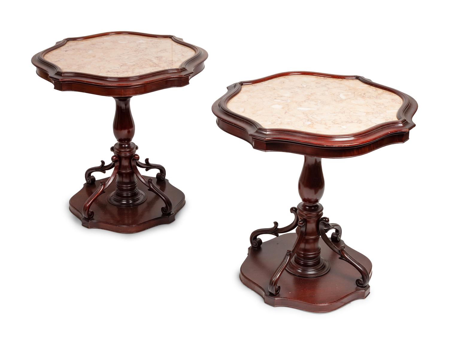 A Pair of Victorian Marble Top Side Tables