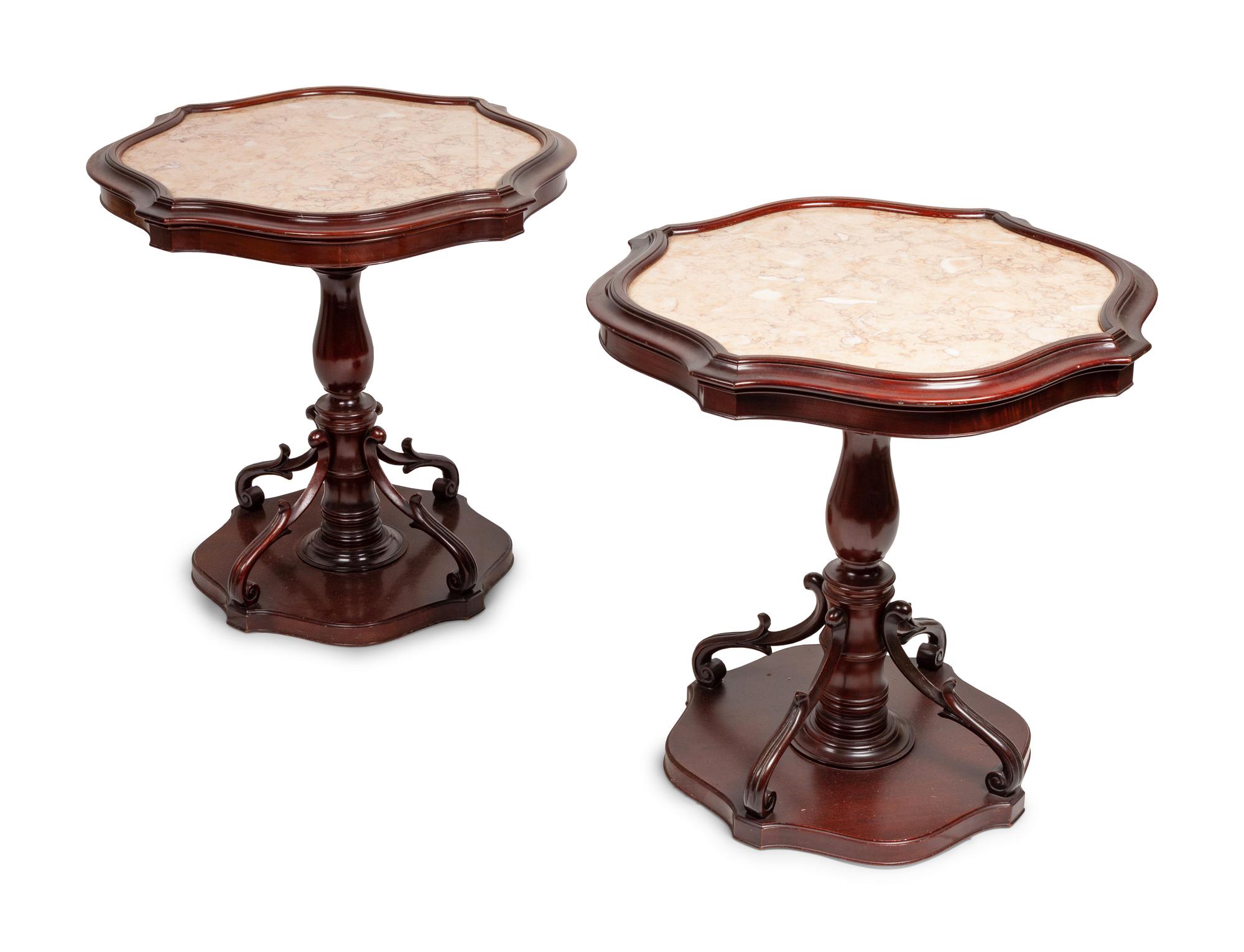 A Pair of Victorian Marble Top Side Tables