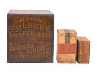 Three Wooden Advertising Boxes