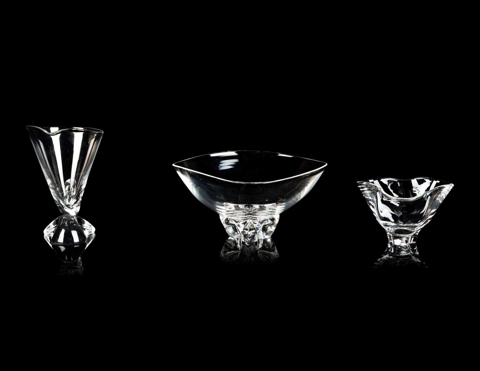 Three Steuben Cut Glass Articles