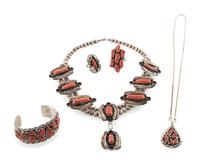Navajo Silver and Coral Jewelry