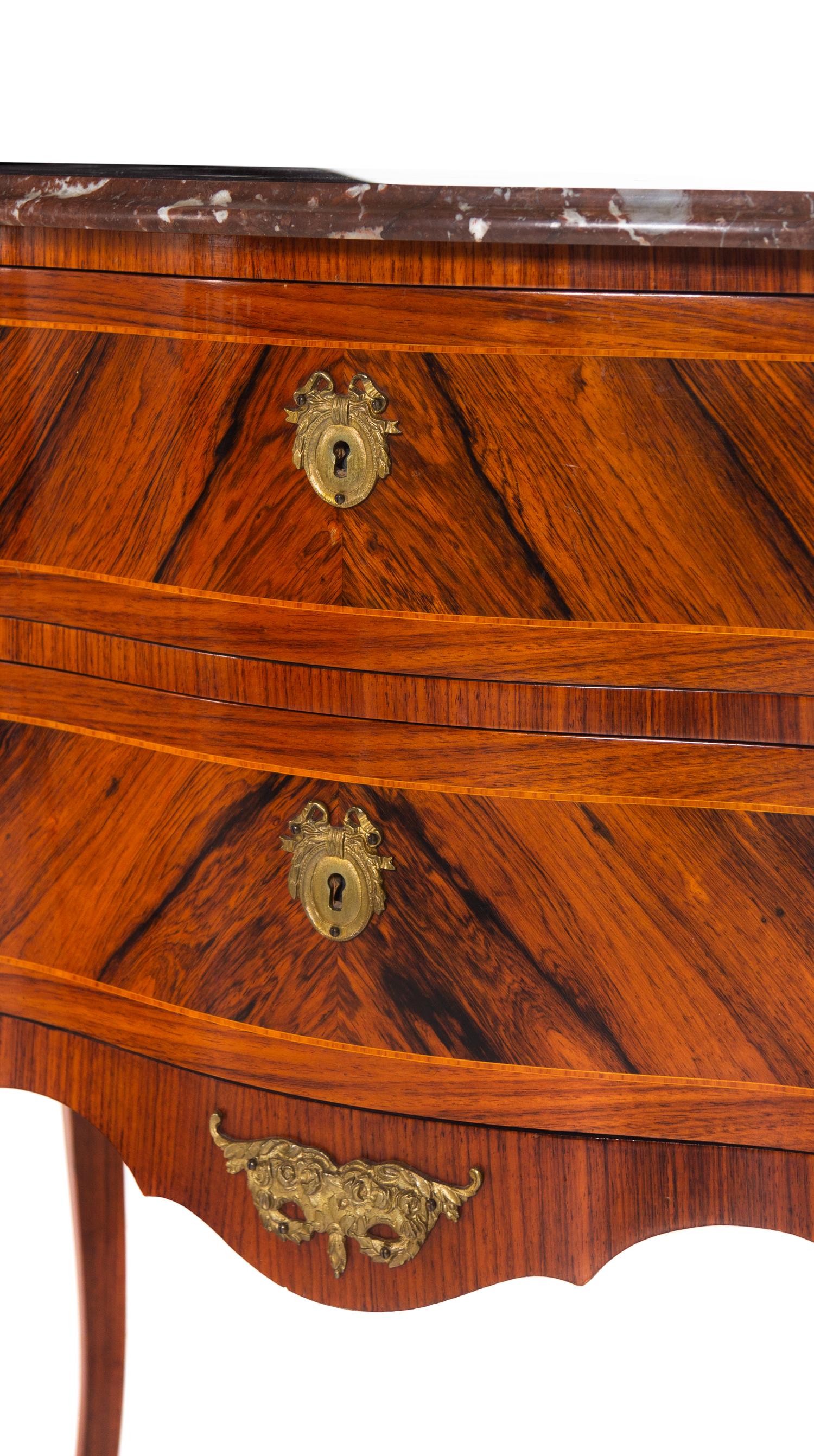 A Louis XV Style Marble-Top End Table