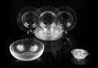 Eight Steuben Glass Bowls Diameter 8 7/8 inches.