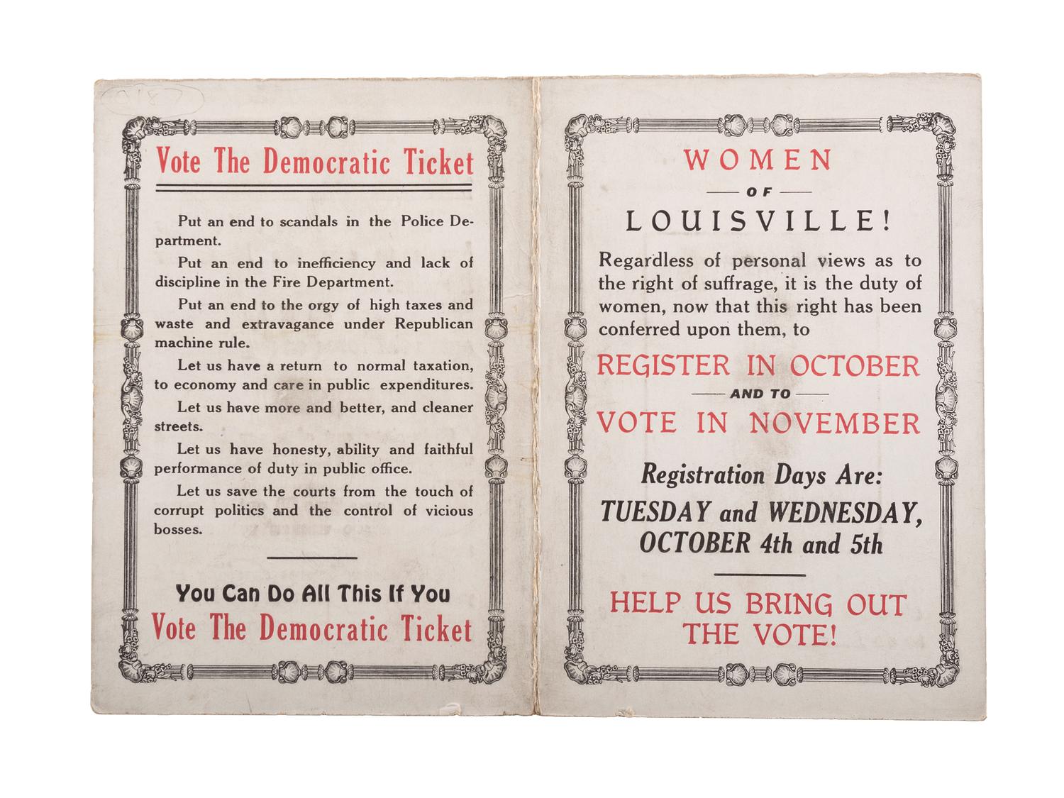 [RECONSTRUCTION]. -- [JIM CROW]. Four items of ephemera related to anti-Black activity and Democratic politics, comprising: