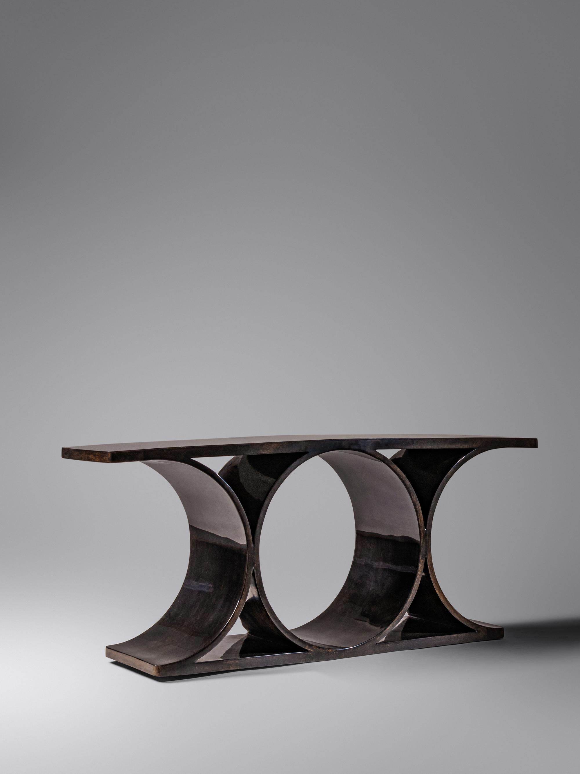 Double 'JMF' Console Table Karl Springer Ltd., USA