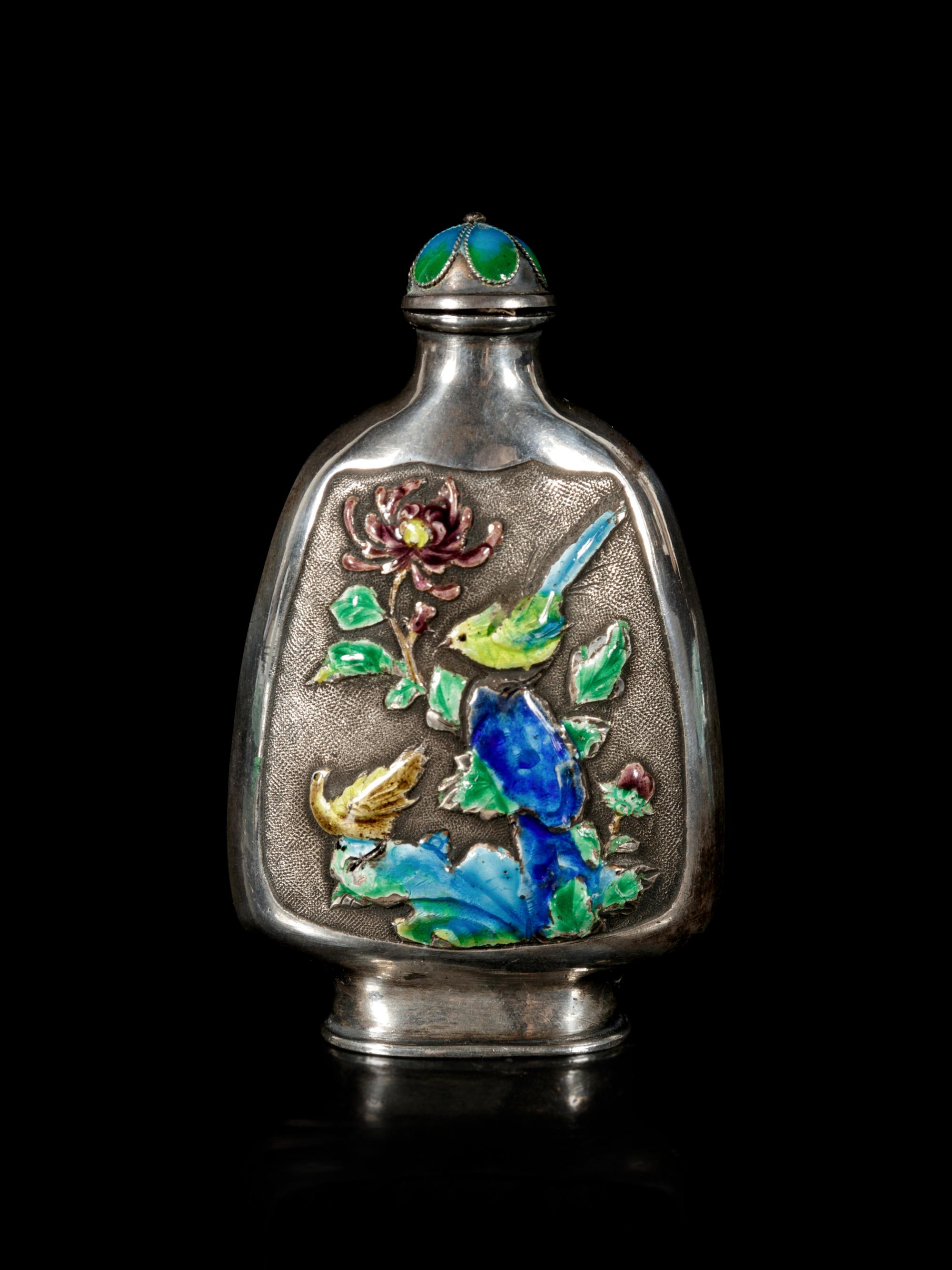 An Enamel on Silver Snuff Bottle