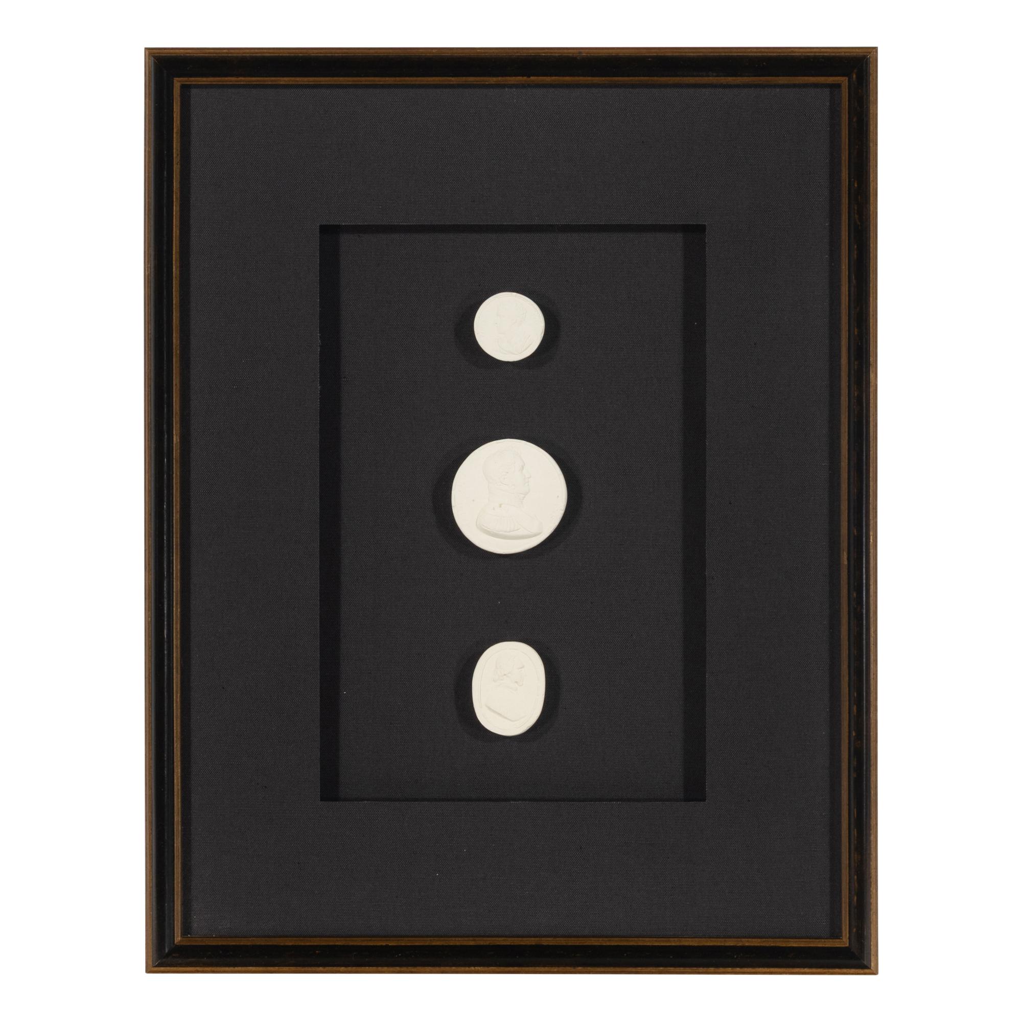 A Set of Three Framed Groups of Plaster Intaglios