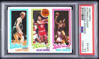 1980 Topps Scoring Leader Larry Bird Magic Johnson Rookie Basketball Card (PSA 6.5 EX-MT+)