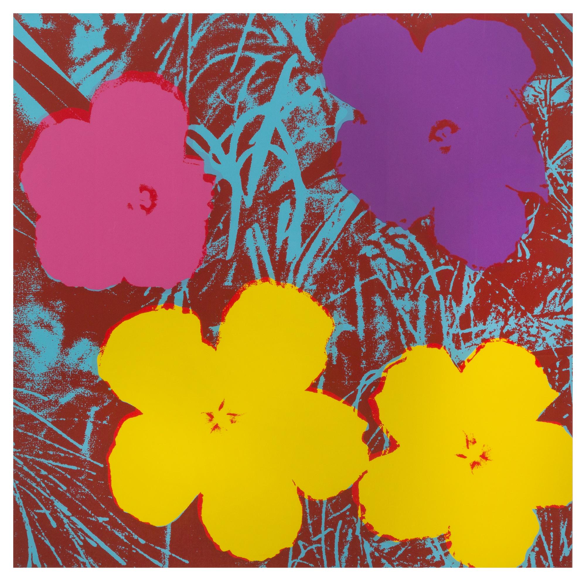 After Andy Warhol, (American, 1928-1987), Flowers, c. 1980 (a group of 4)